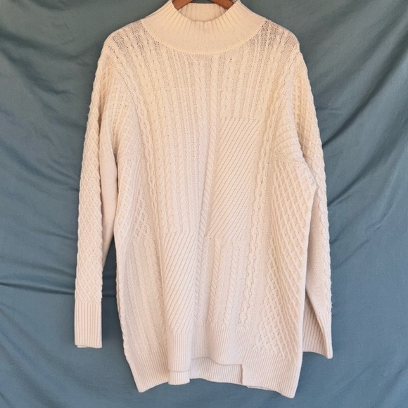 EUC Reiss Martha Jumper Sweater SZ XL Cable‎ Knit High Neck Wool Blend Pullover - Picture 1 of 7